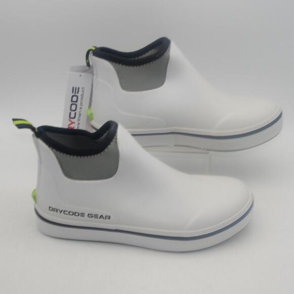 NEW Dry Code Men's 8 Deck Fishing Rain Ankle Boots Waterproof Pull On White - Picture 4 of 10